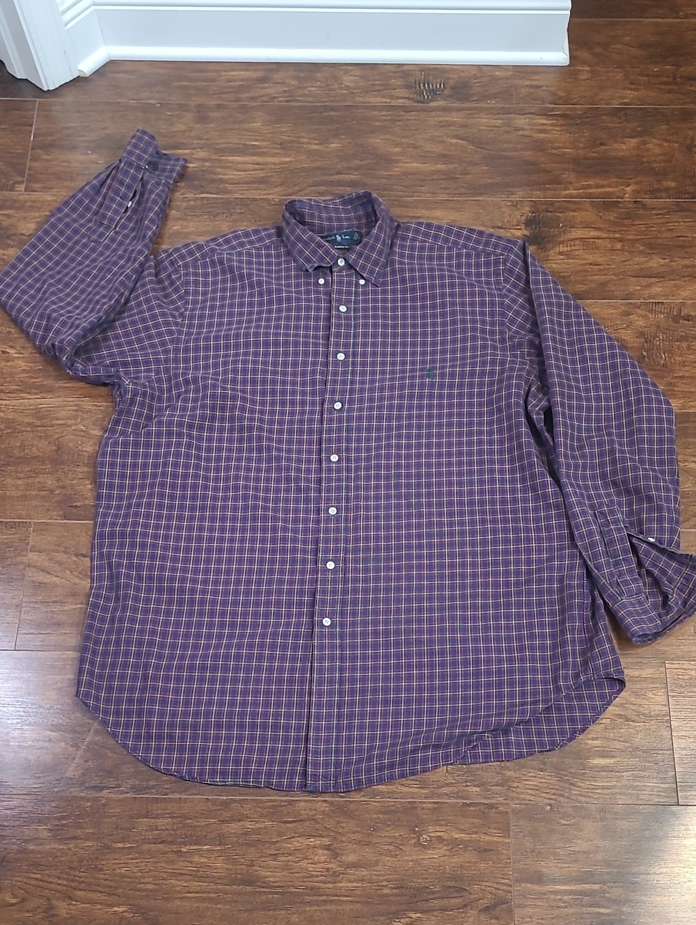 Ralph Lauren Purple Plaid Button-Down Shirt Classic Fit 2XLT